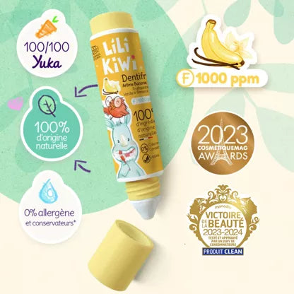 Dentifrice fluoré enfant - Lilikiwi - Banane-vanille