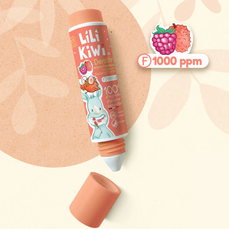Dentifrice fluoré enfant - Lilikiwi - Framboise-Litchi