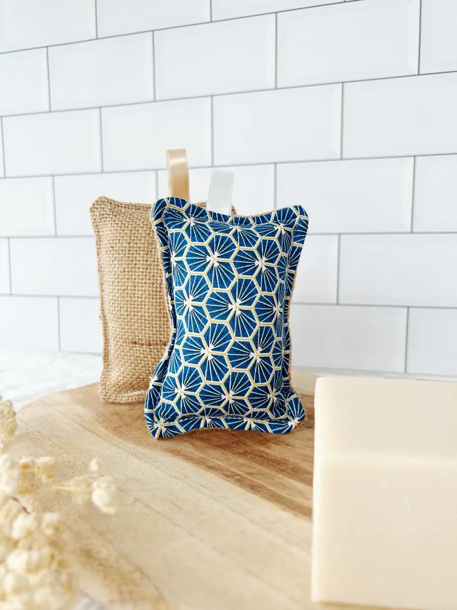 Eponge lavable TOILE DE JUTE - Ryad bleu