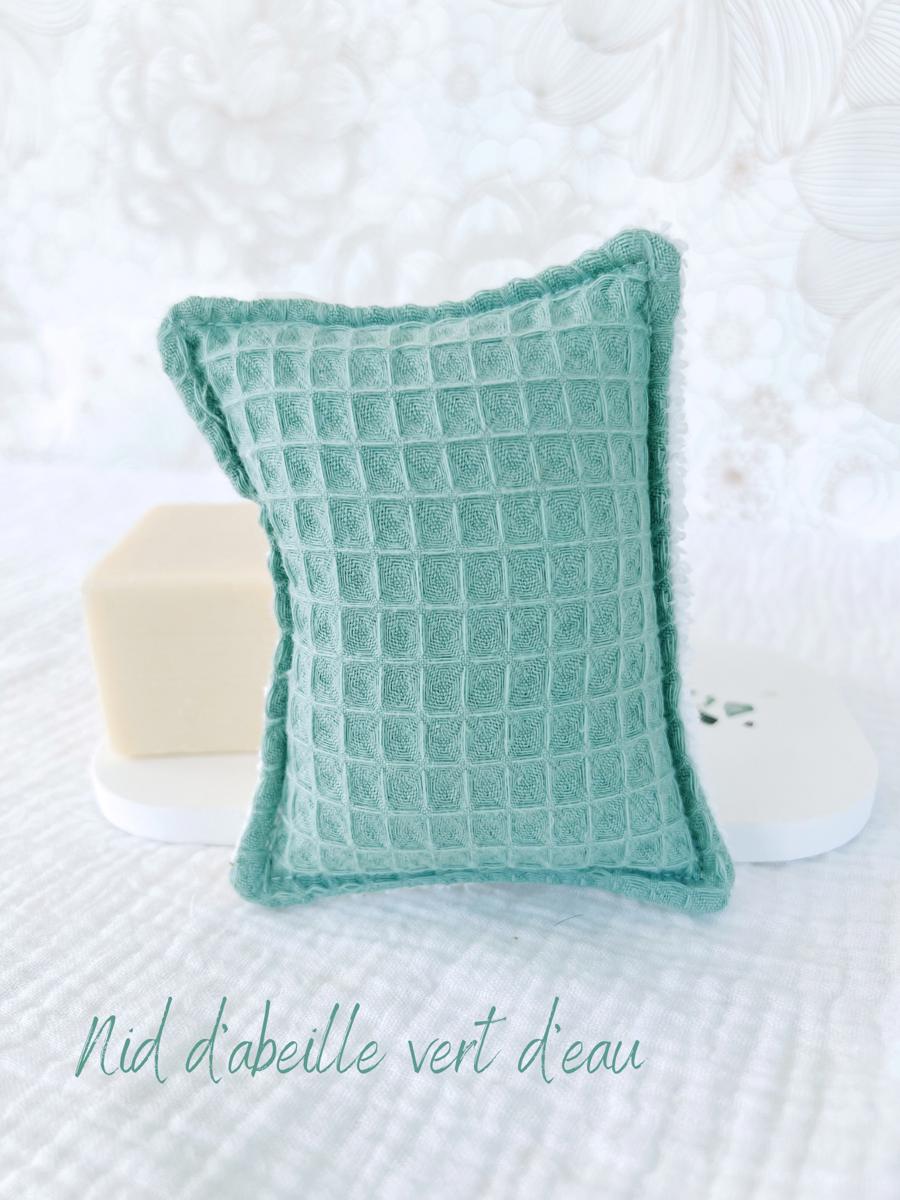 Eponge lavable - Nid d’abeille vert d’eau