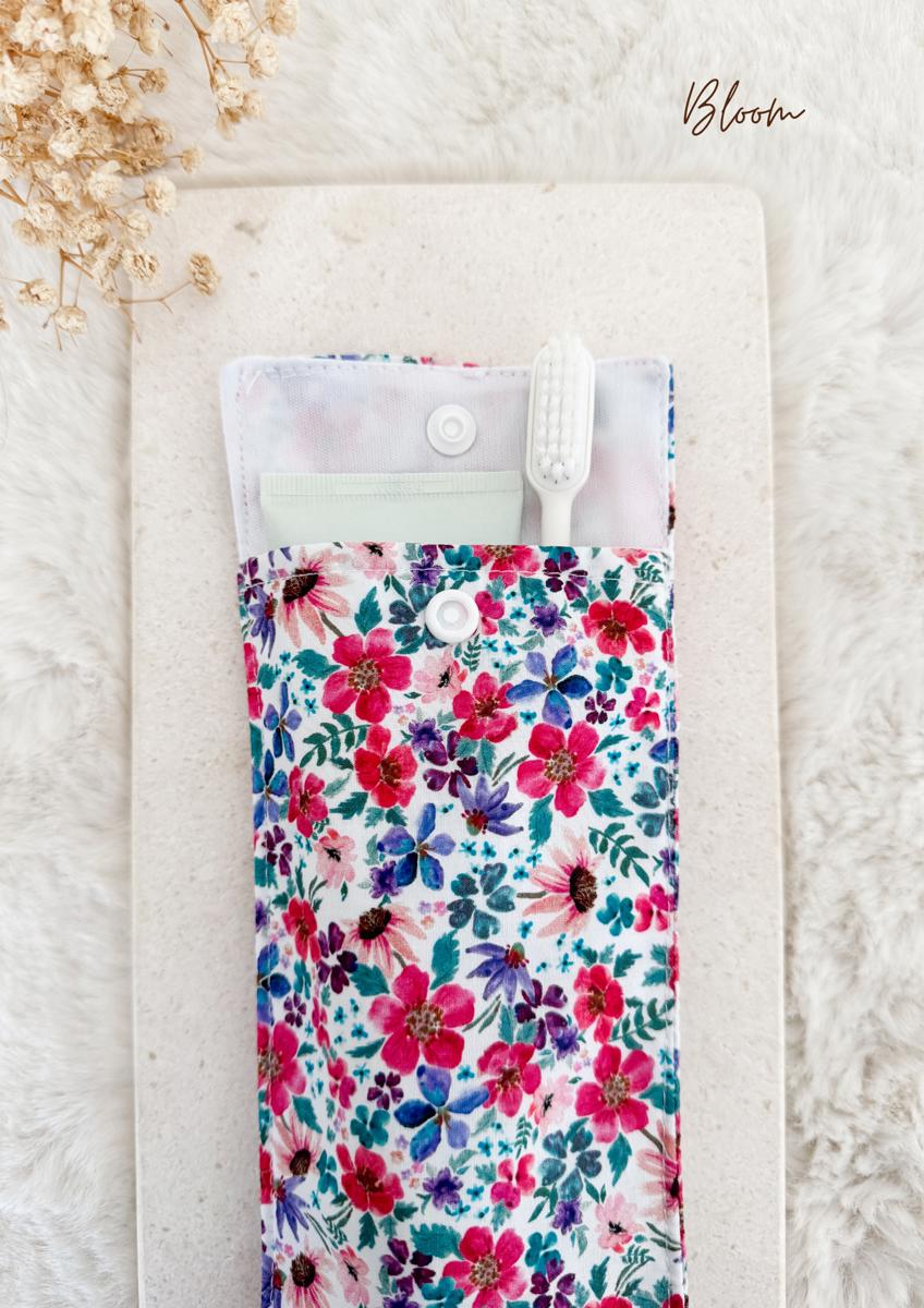 Etui imperméable pour brosse à dent et dentifrice / pochette à couvert - Bloom