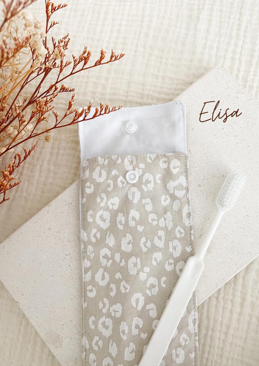 Etui imperméable pour brosse à dent et dentifrice / pochette à couvert - Elisa