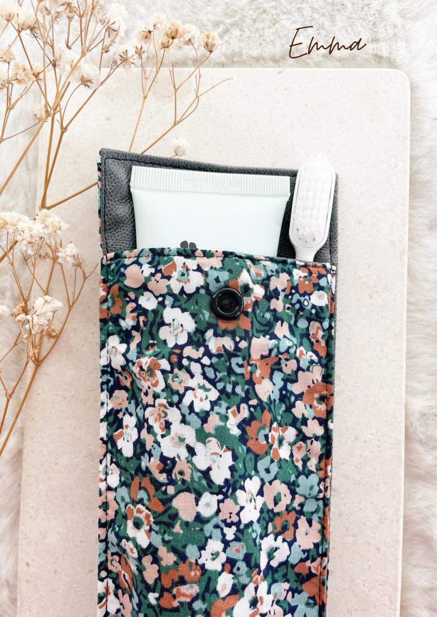 Etui imperméable pour brosse à dent et dentifrice / pochette à couvert - Emma