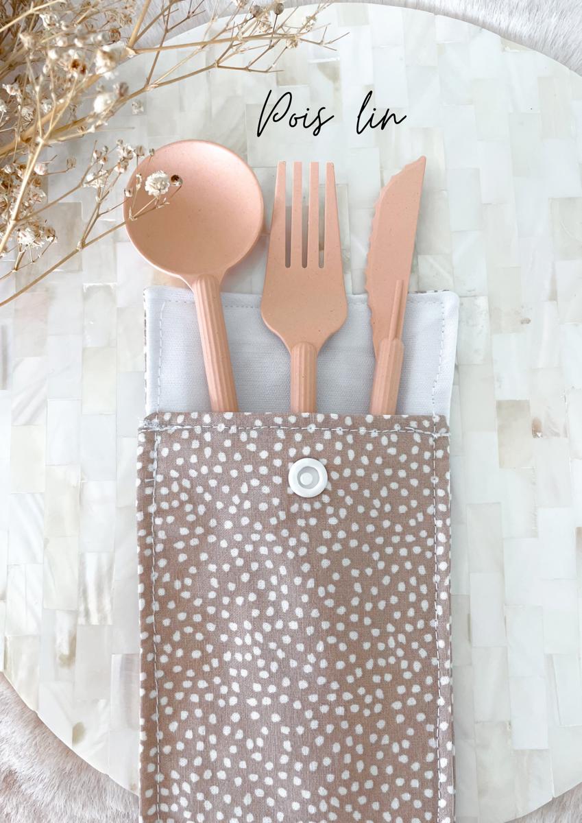 Etui imperméable pour brosse à dent et dentifrice / pochette à couvert - Pois lin