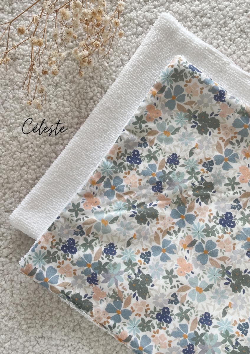 Feuille essuie-tout lavable microfibre (sans pressions) - Céleste