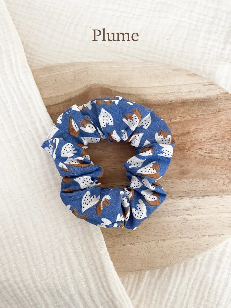 Chouchou coton imprimé - Plume