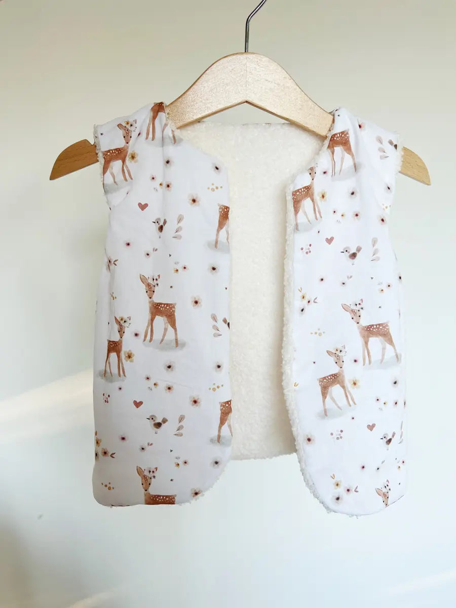 Gilet berger enfant bouclette écrue - 1