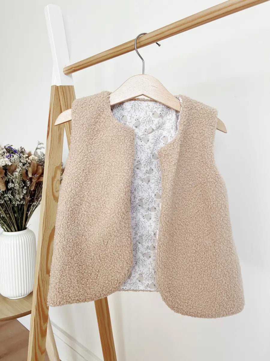 Gilet berger enfant bouclette marron - 3-4 ans / Bunny and Birds