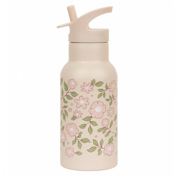 Gourde isotherme enfant 350 ml - Fleurs roses