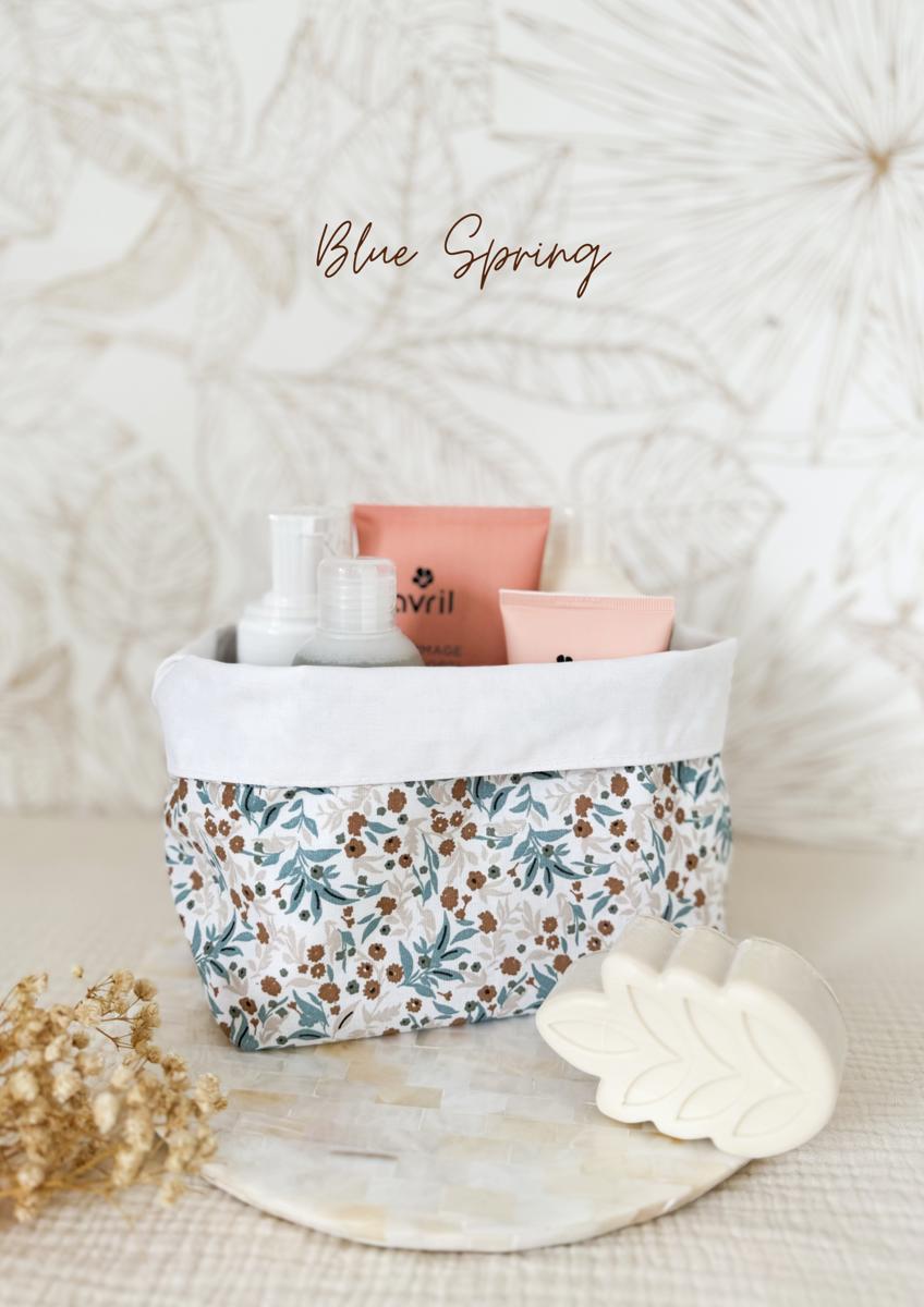 Grande panière en tissu - Blue spring