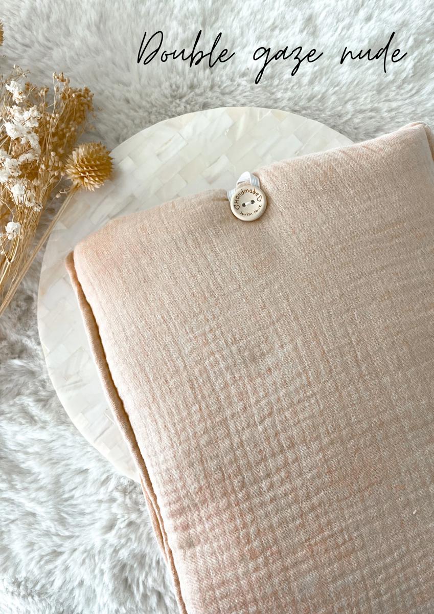 Grande pochette à livre ou tablette - Double gaze nude