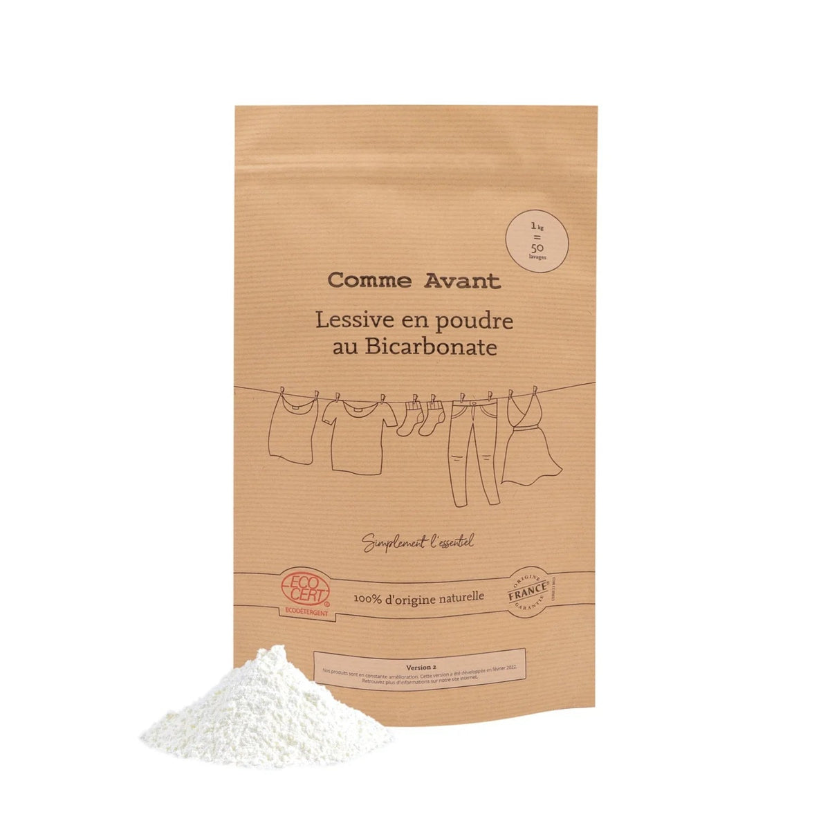 Lessive en poudre au bicarbonate - Comme Avant - 1