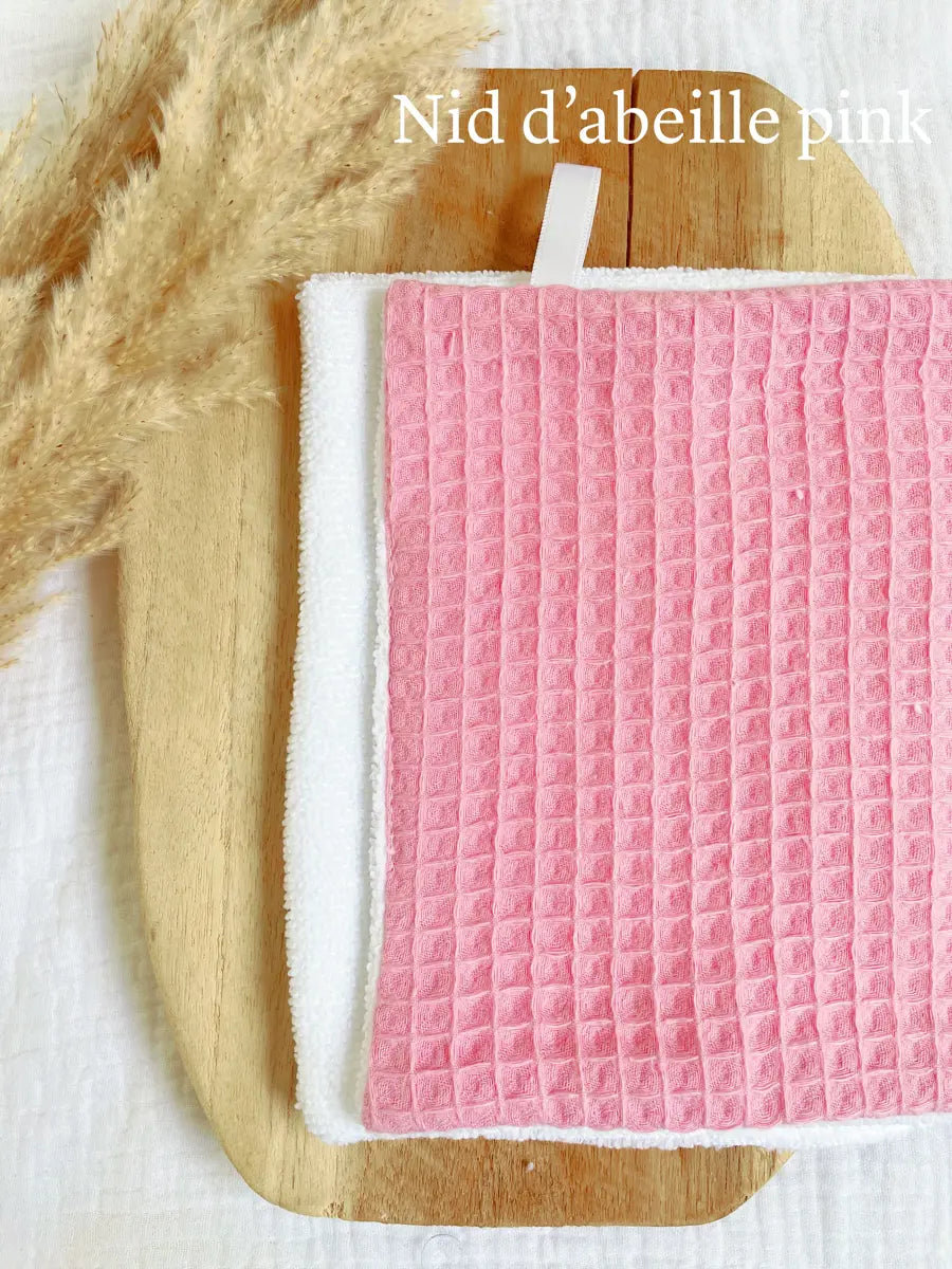Lingette ménage - Nid d'abeille pink