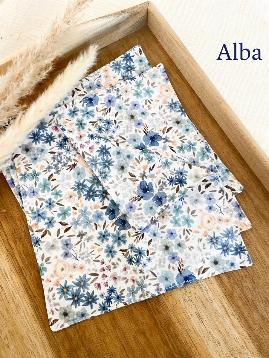 Lot de 3 mouchoirs en tissu lavable - Alba