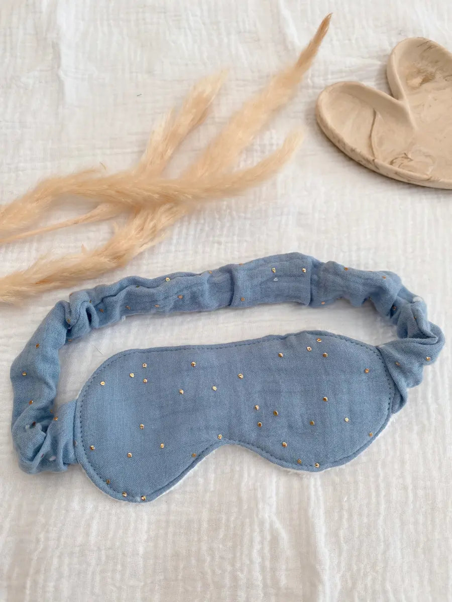 Masque de nuit avec finitions « froufrous » - Bleu baltique