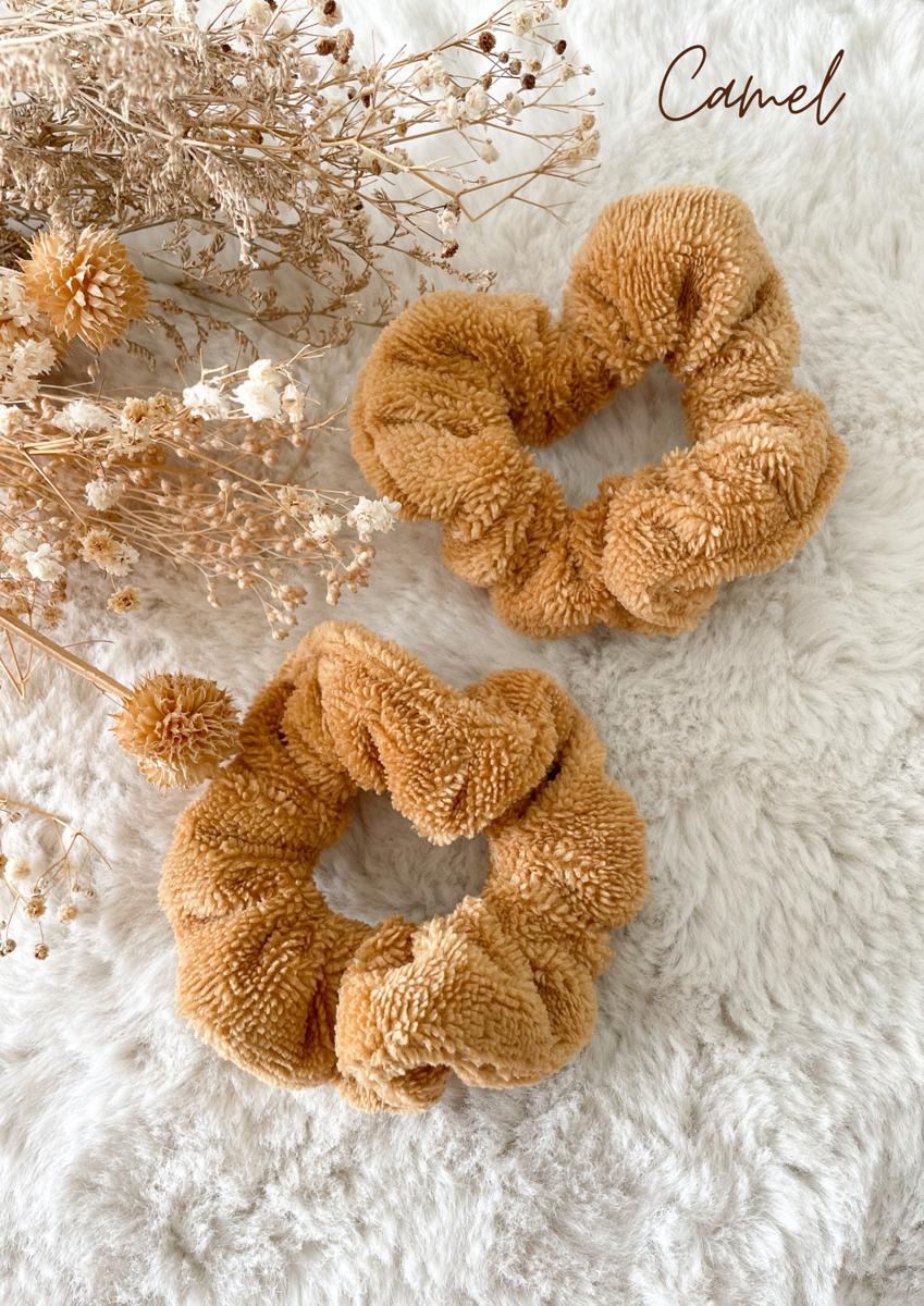 Paire de manchettes skincare en éponge bambou - Camel