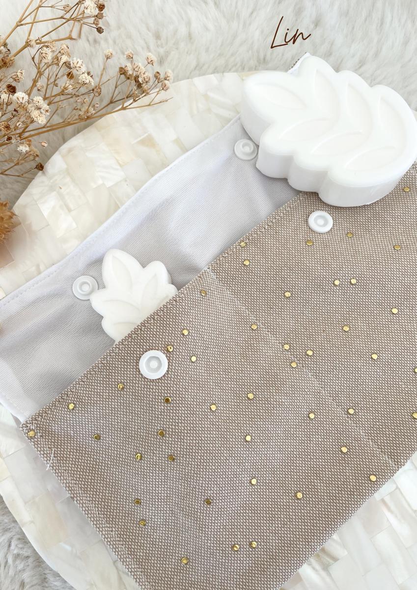 Pochette à savon imperméable grand format - Lin