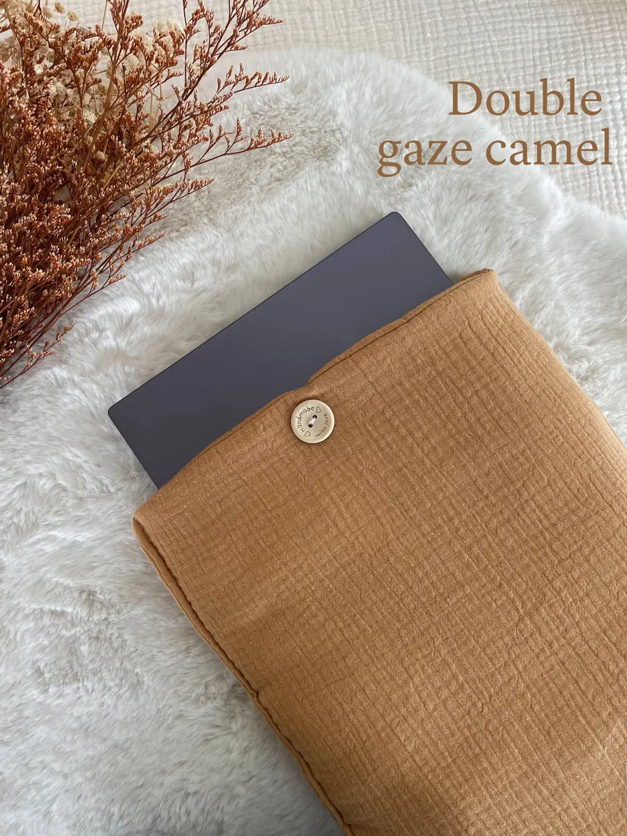 Pochette pour ordinateurs (max 15'6 pouces) - Double gaze camel