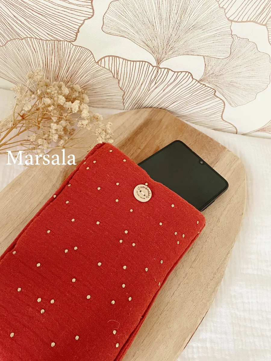 Pochette pour téléphone portable (max. 8,5cm de largeur) - Marsala