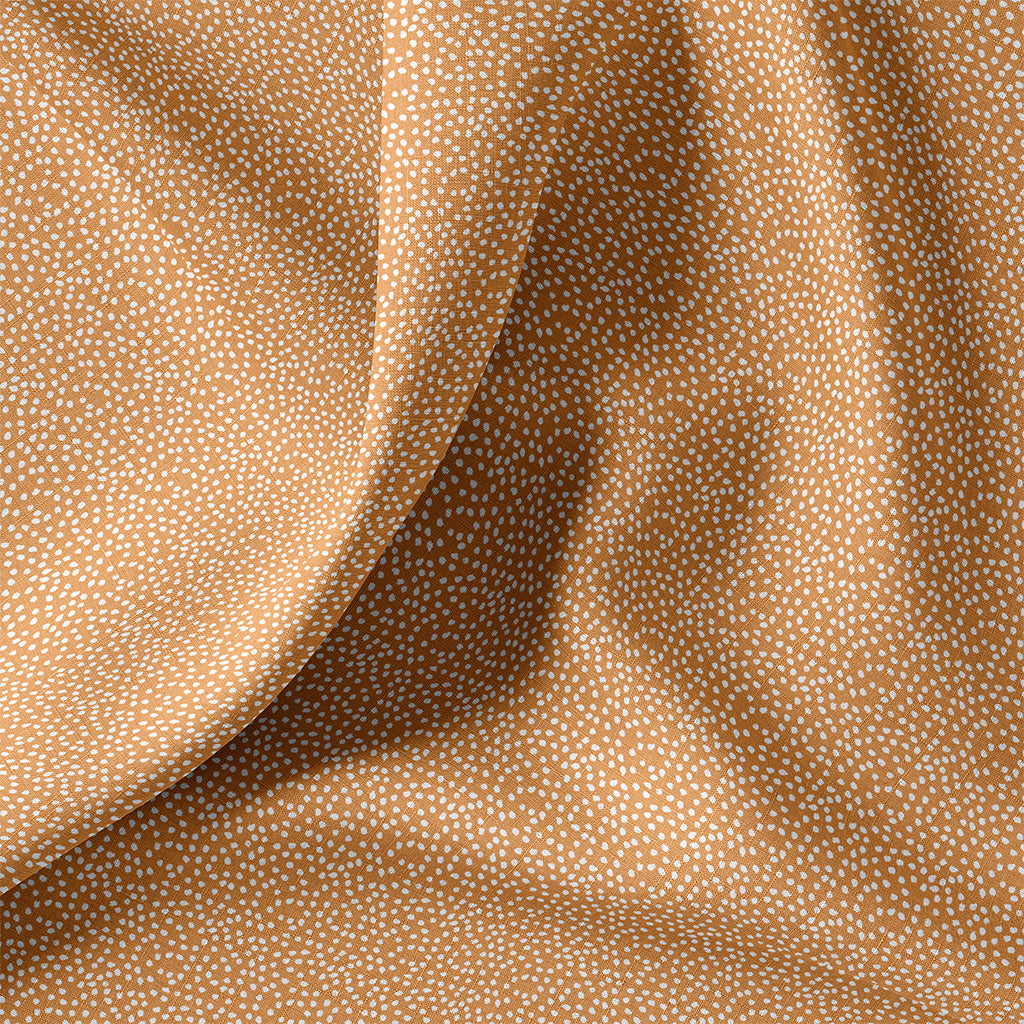Coton imprimé pois camel