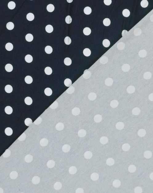 Viscose élasthanne bleue marine à pois