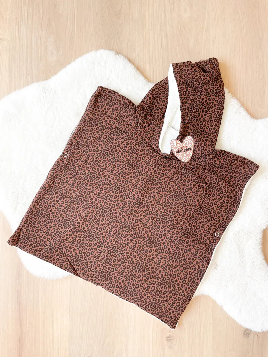 Poncho gaze de coton - Atelier wagram - léopards marron / 0-3 ans