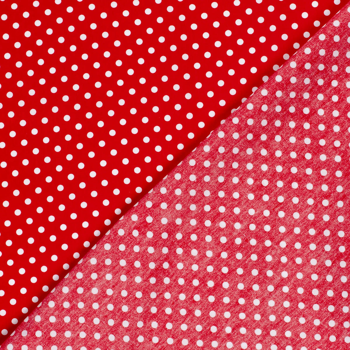 Popeline de coton rouge à pois