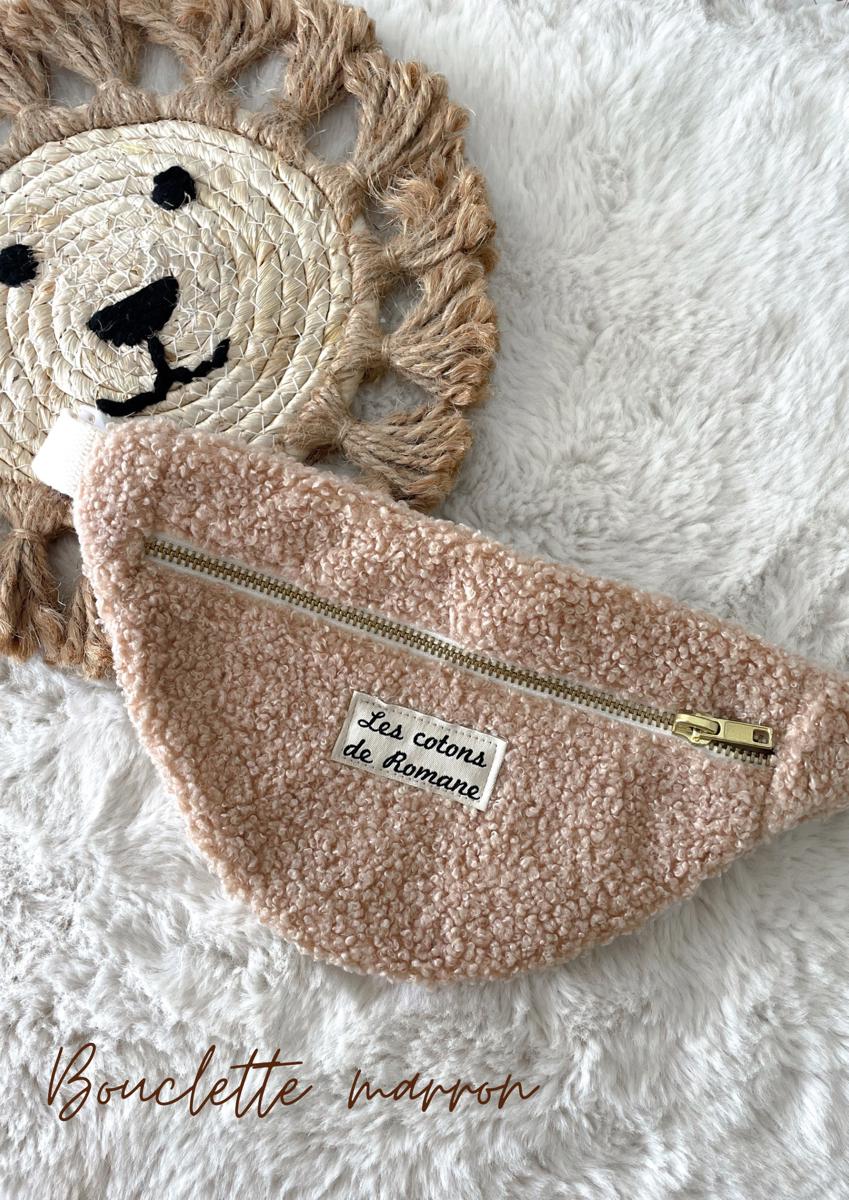 Sac banane enfants - Les cotons de Romane - Bouclette marron