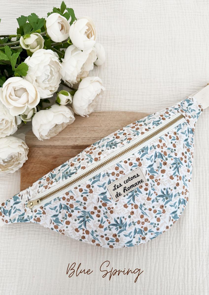 Sac banane - Les cotons de Romane - Blue spring