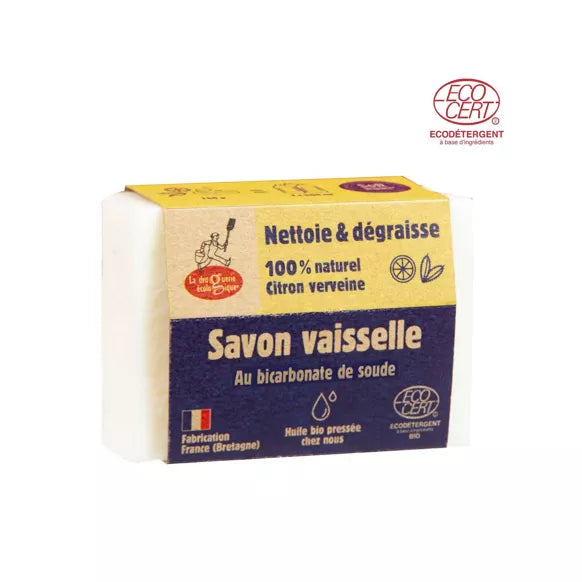 Savon vaisselle solide au bicarbonate de soude - Citron verveine