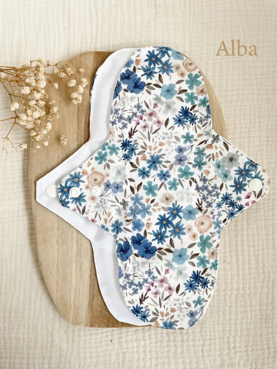 Serviette hygiénique lavable NUIT pour flux abondants - Alba