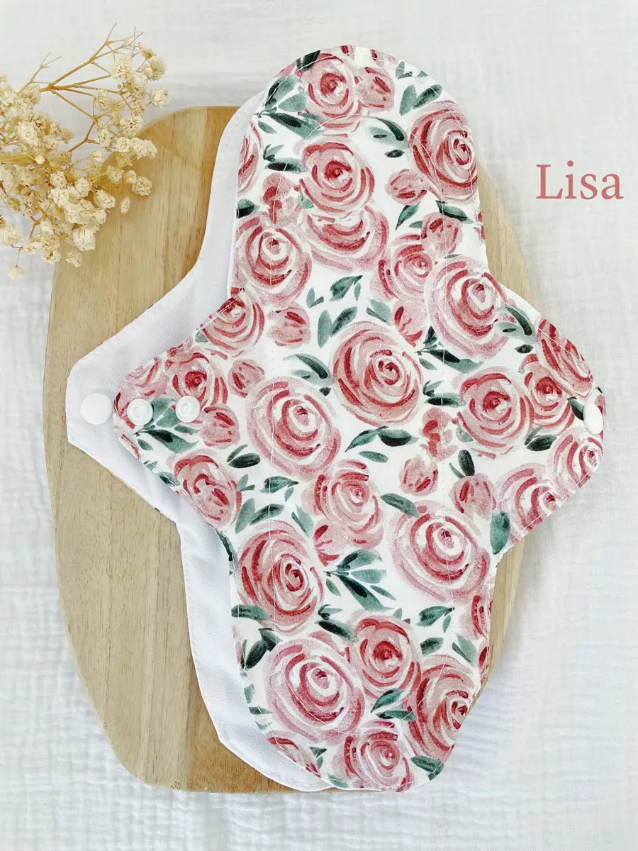 Serviette hygiénique lavable NUIT pour flux abondants - Lisa