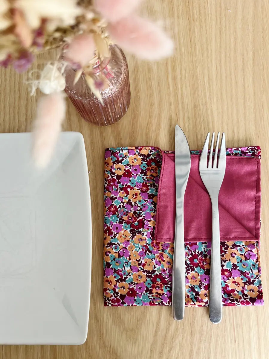 Serviettes de table (lot de 4 serviettes) - Purple flowers