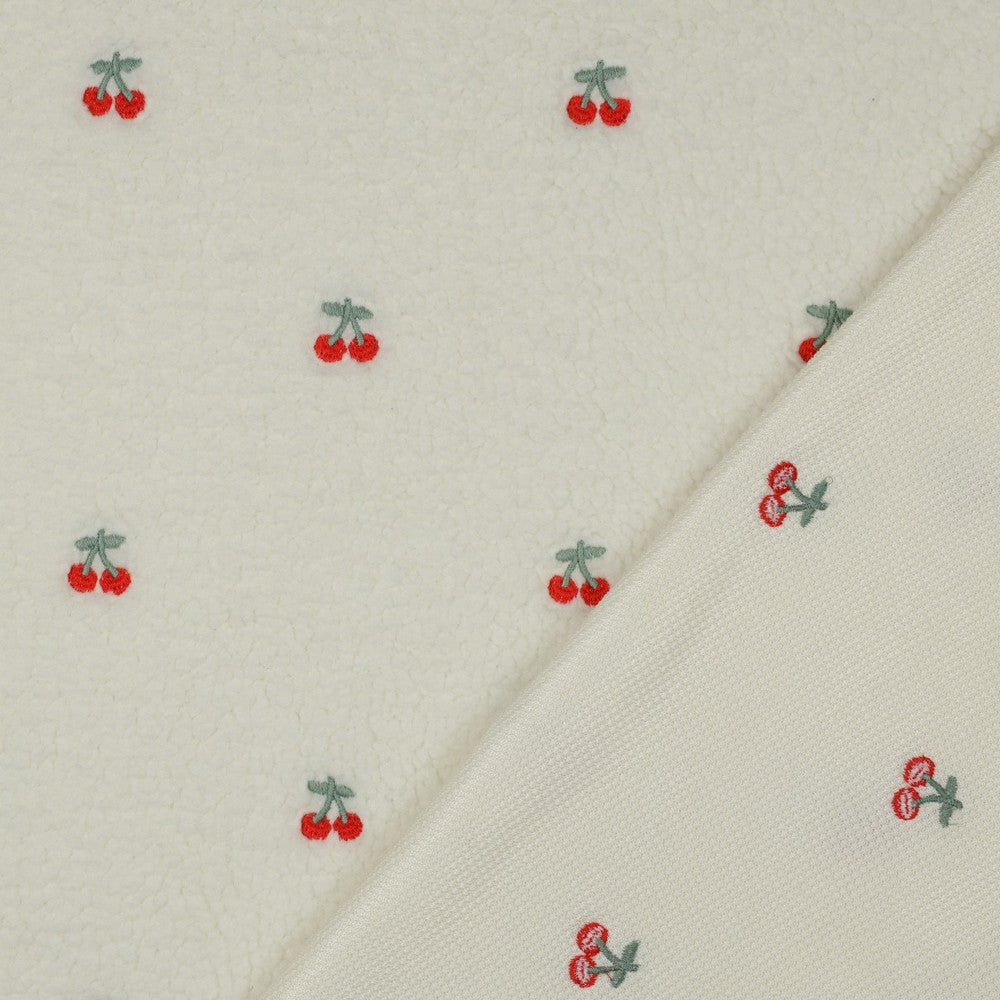 Teddy écru broderie cerises - 2